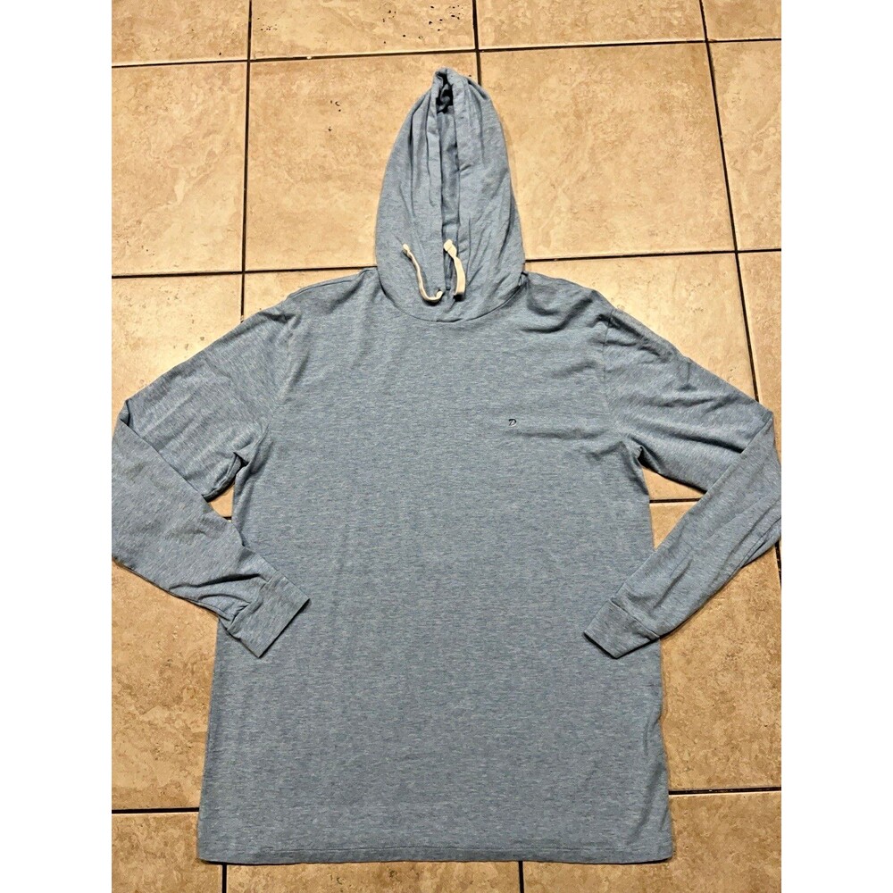 Duck Camp Hoodie Mens L Blue Outdoor Long Sleeve Bamboo Blend Pullover Shirt